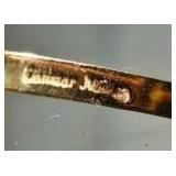 14K Gold Hook Bracelet with Blue Inlay (12g)