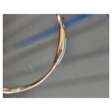 14K Gold Hook Bracelet with Blue Inlay (12g)