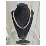 Vintage Strung Pearl Necklace with 14K Gold Clasp Approx. 18 Inch Length