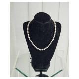 Vintage Strung Pearl Necklace with 14K Gold Clasp Approx. 18 Inch Length