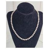 Vintage Strung Pearl Necklace with 14K Gold Clasp Approx. 18 Inch Length