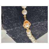 Vintage Strung Pearl Necklace with 14K Gold Clasp Approx. 18 Inch Length