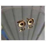 14K Yellow Gold Spinel Cuff Links and Tie Tack