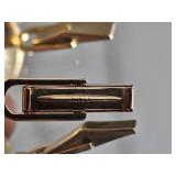 14K Yellow Gold Spinel Cuff Links and Tie Tack