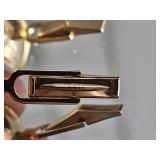 14K Yellow Gold Spinel Cuff Links and Tie Tack