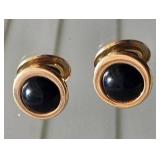 14K Yellow Gold Onyx Earrings ~ 16g