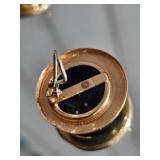 14K Yellow Gold Onyx Earrings ~ 16g