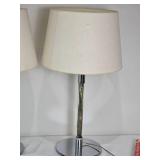 Pair of Contemporary Chrome/Lucite Table Lamps with Shades