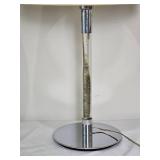 Pair of Contemporary Chrome/Lucite Table Lamps with Shades
