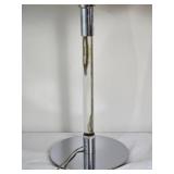 Pair of Contemporary Chrome/Lucite Table Lamps with Shades