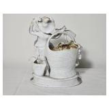 Vintage Porcelain Boy with Basket Figural Planter