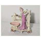 Victorian Style Porcelain Lady Vanity or Dresser Accessory Set