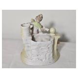 Victorian Style Porcelain Lady Vanity or Dresser Accessory Set