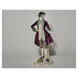 Hand Painted Porcelain Gentleman Figurine in Period Attire - AS