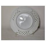 Decorative Openwork Porcelain Plate with Cherub Scene