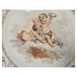 Decorative Openwork Porcelain Plate with Cherub Scene
