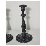 Rogers Bros. Baroque Revival Style Silverplate Candlesticks Pair