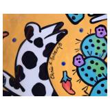 Chris K Bustamante Hand Painted Studio Art Pottery Desert Motif Bowl - AS