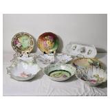 Antique and Vintage Hand Painted Porcelain Serving and Display Assortment