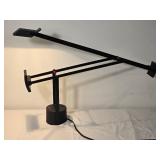 Contemporary Articulating Black Task Lamp with Dual Adjustable Light Heads