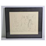 PABLO PICASSO Original Lithograph Line Study Plate Signature