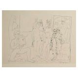 PABLO PICASSO Original Lithograph Line Study Plate Signature