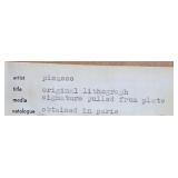 PABLO PICASSO Original Lithograph Line Study Plate Signature