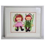 Judy Hartman - Signed Raggedy Ann and Andy Art Print (1971)