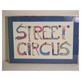 Street Circus Typography Art Print Framed