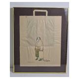 Amazing Fine Art Print on Grocery Bag Paper - Richard Guindon - Sale
