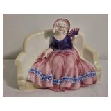 Vintage Fine German Porcelain Figurine - Woman on Settee