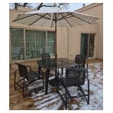 Brown Jordan Luxury Outdoor/Patio Dining Set with Umbrella