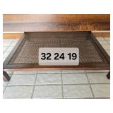 Vintage Mid-Century Modern Accent Table with Cane Lower Shelf Accent