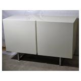 Sophisticated Calligaris Minimalist White Lacquered Accent Cabinet - B