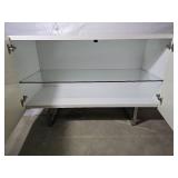 Sophisticated Calligaris Minimalist White Lacquered Accent Cabinet - B