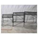 Black Pressed Metal Outdoor/Patio Side Table Set - (3)