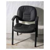 Plush Black Fixed Bottom Office Chair