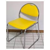 Brilliant Mid-Century Modern Chrome/Yellow Accent Chair
