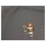 14K Gold Square Pendant with Diamond