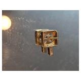 14K Gold Square Pendant with Diamond