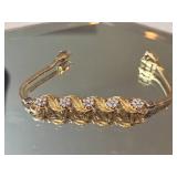14K Yellow Gold Diamond Floral Vine Bracelet