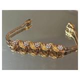 14K Yellow Gold Diamond Floral Vine Bracelet