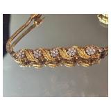 14K Yellow Gold Diamond Floral Vine Bracelet