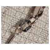 14K White Gold Pavé Set Diamond Double Heart Pendant Necklace