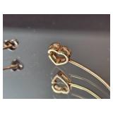 Gold Tone Diamond Accent Heart Bangle Bracelet