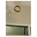 14K Yellow Gold Ornate Open Work Band Ring ~ 1g, size 5.25