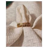 14K Yellow Gold Ornate Open Work Band Ring ~ 1g, size 5.25
