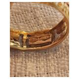 14K Yellow Gold Ornate Open Work Band Ring ~ 1g, size 5.25