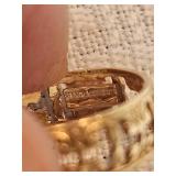 14K Yellow Gold Ornate Open Work Band Ring ~ 1g, size 5.25