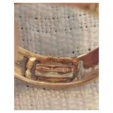 14K Yellow Gold Ornate Open Work Band Ring ~ 1g, size 5.25